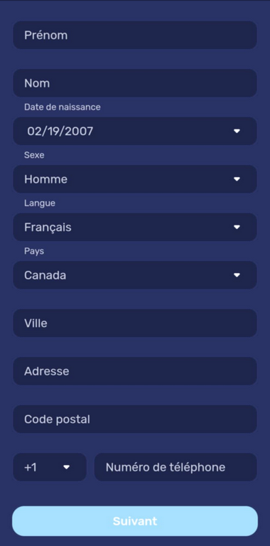 Galactic Wins Casino Image du Processus d’Inscription 2