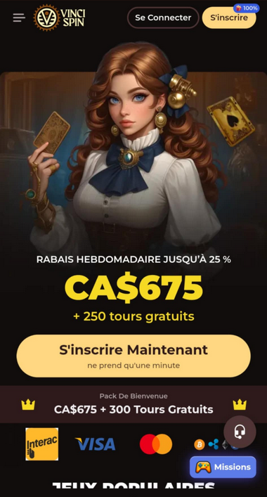 Vincispin Casino Mobile Aperçu 2