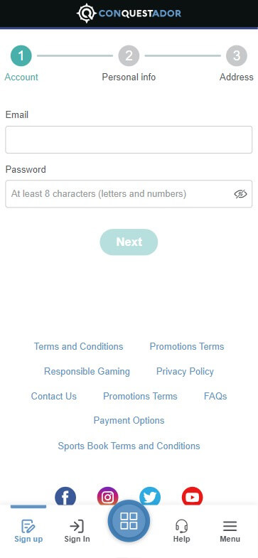 <h3>Visual Guide to Registering at Conquestador Casino Ontario</h3>