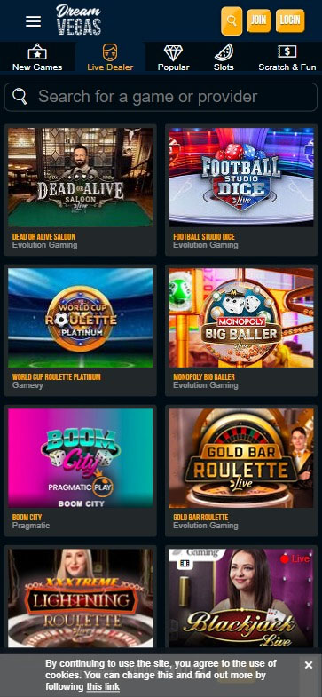 {35} Dream Vegas Casino Ontario Mobile Preview 1
