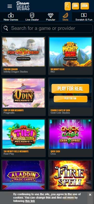 {36} Dream Vegas Casino Ontario Mobile Preview 2