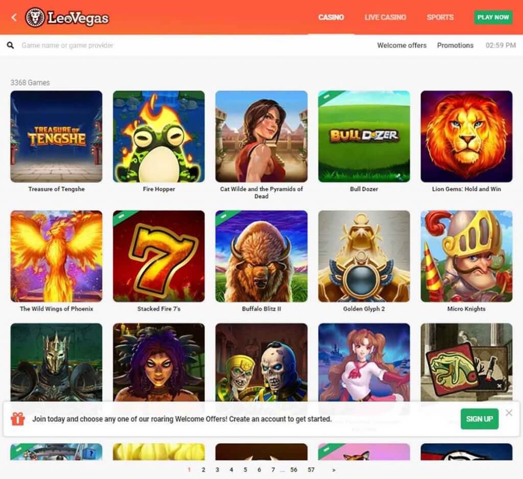 {31} LeoVegas Casino Ontario Desktop Display 2