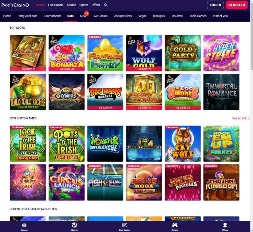 {29} PartyCasino Ontario Mobile Preview