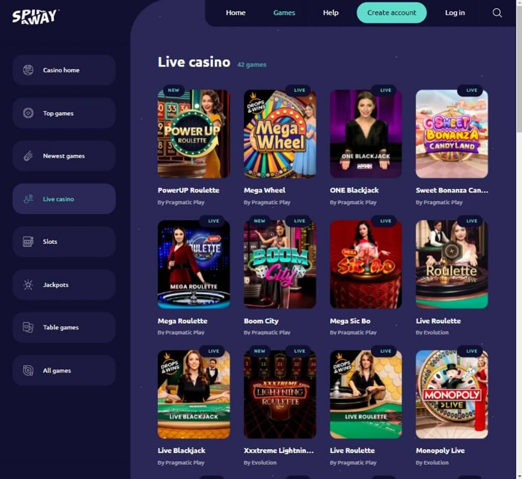 Spin Away Casino Ontario Desktop Visual 1