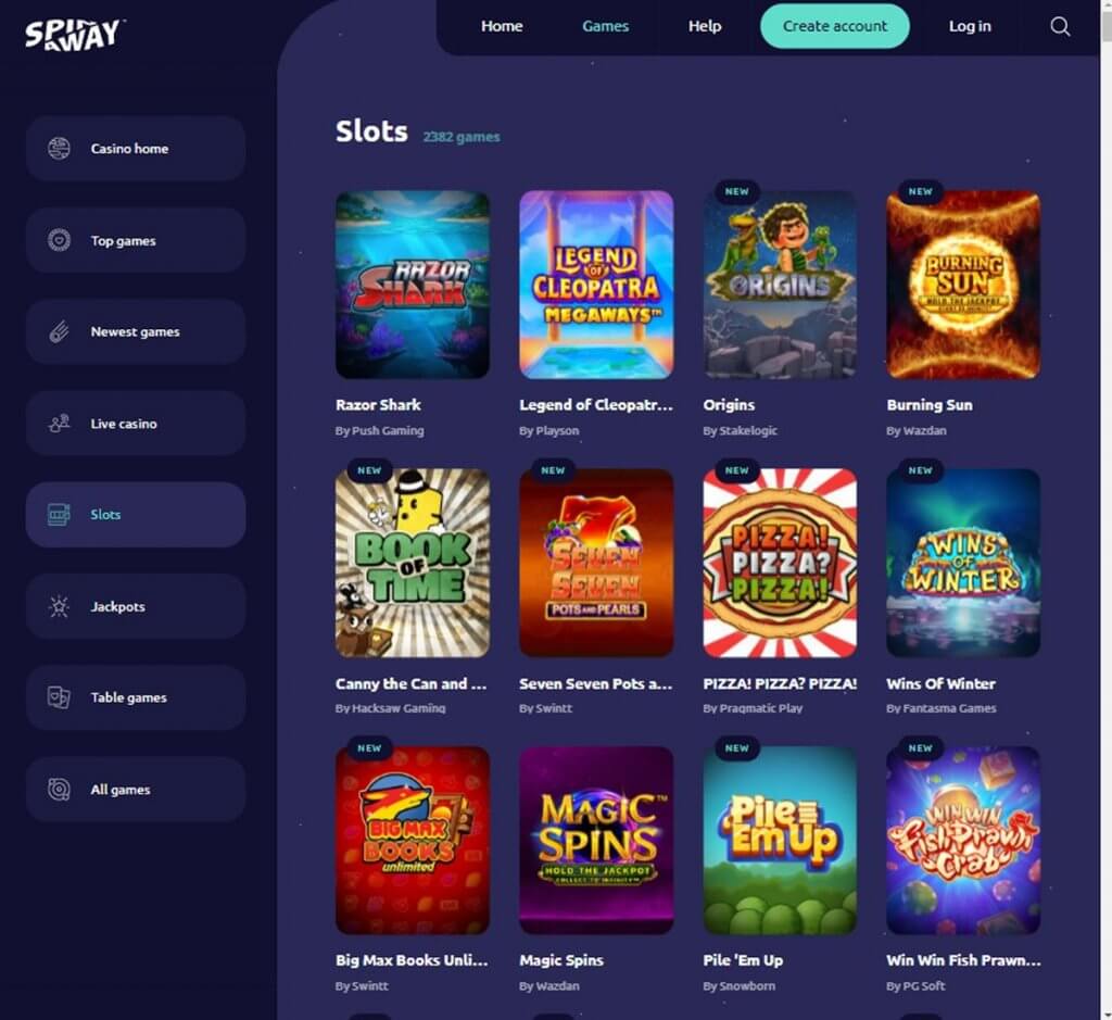 Spin Away Casino Ontario Desktop Visual 2