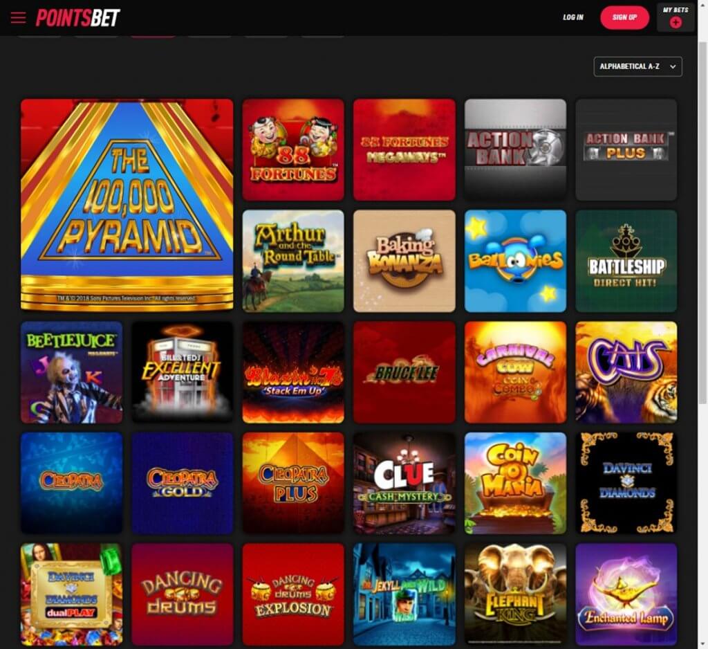 {27} PointsBet Casino Ontario Desktop Preview Example 2
