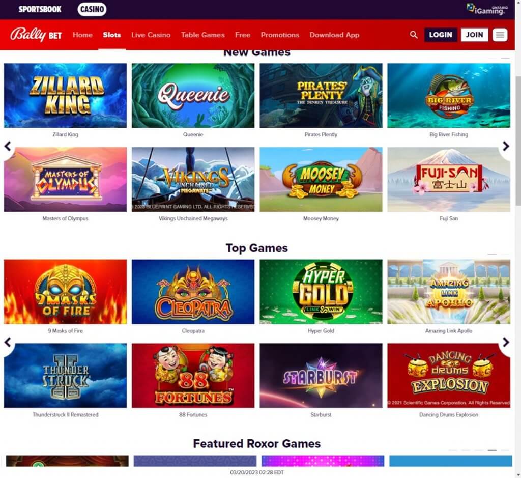 {32} Desktop Experience Showcase: Bally Bet Casino Ontario 2