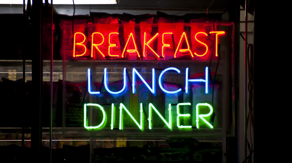 Neon restaurant sign