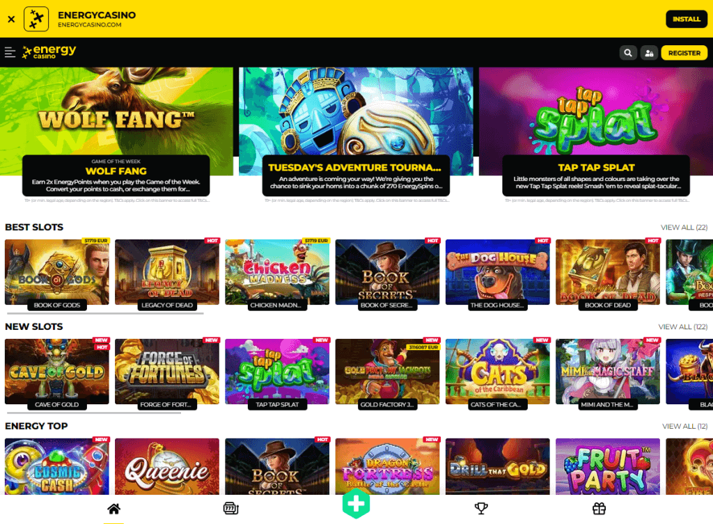 Energy Casino Desktop Preview 1
