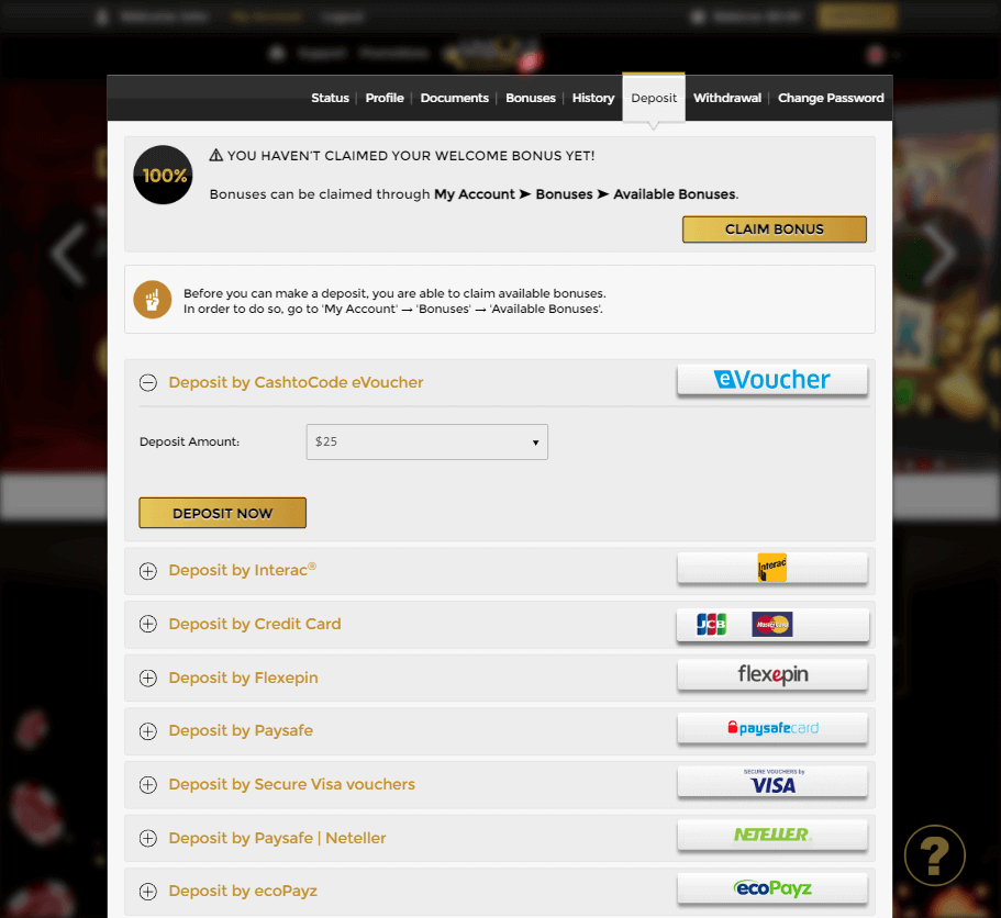 Unique Casino Desktop Preview 2