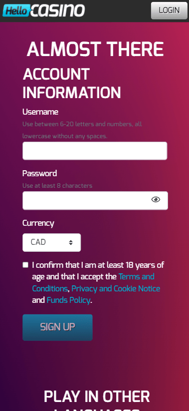 Visual Overview of the Hello Casino Account Setup Process - Image 3