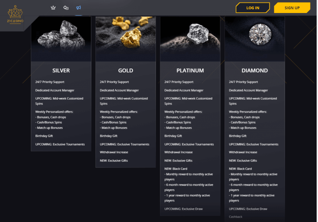 21 Casino Desktop Preview 2