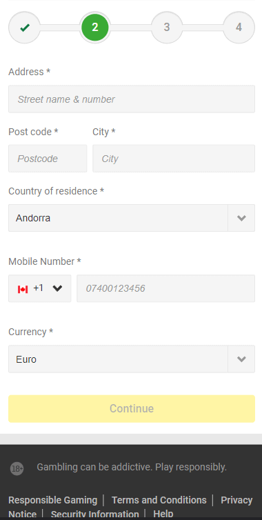 Visual Depiction: Step-by-Step Unibet Casino Registration Process – Image 2.