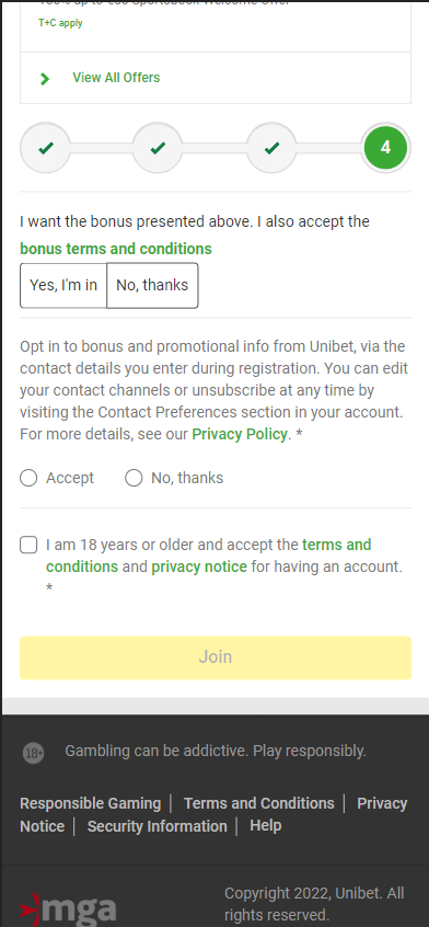 Visual Depiction: Step-by-Step Unibet Casino Registration Process – Image 4.