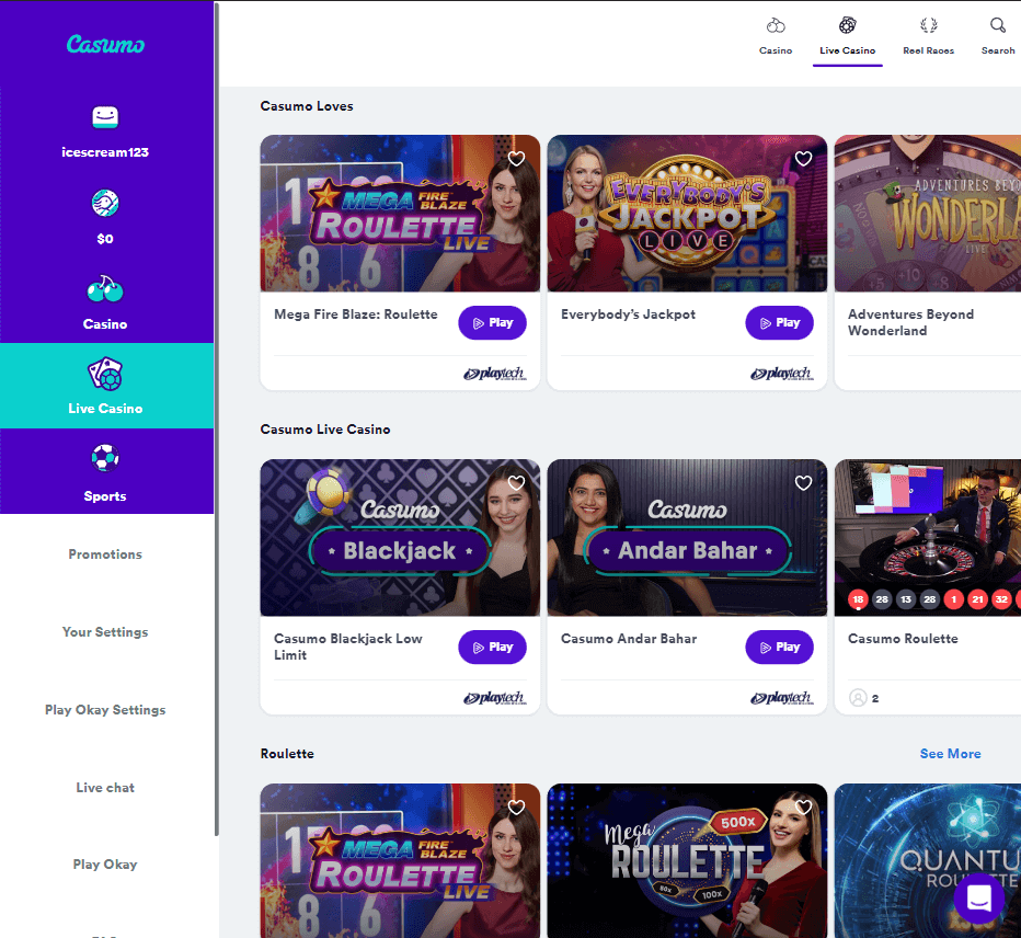 Casumo Casino Desktop Preview 2
