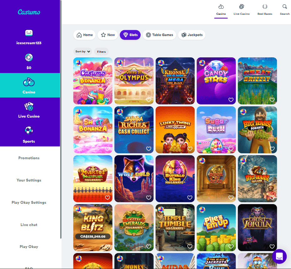 Casumo Casino Desktop Preview 1