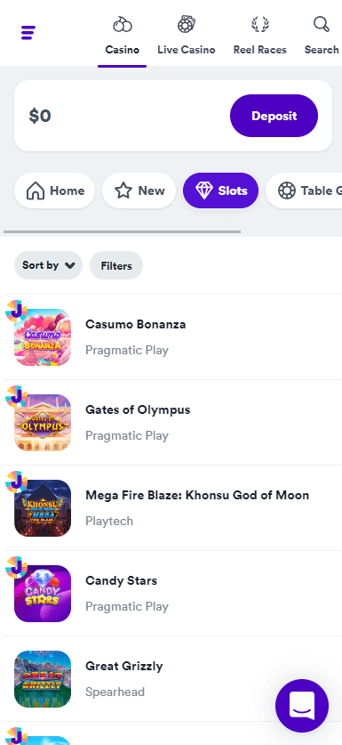 Casumo Casino Mobile Preview 1