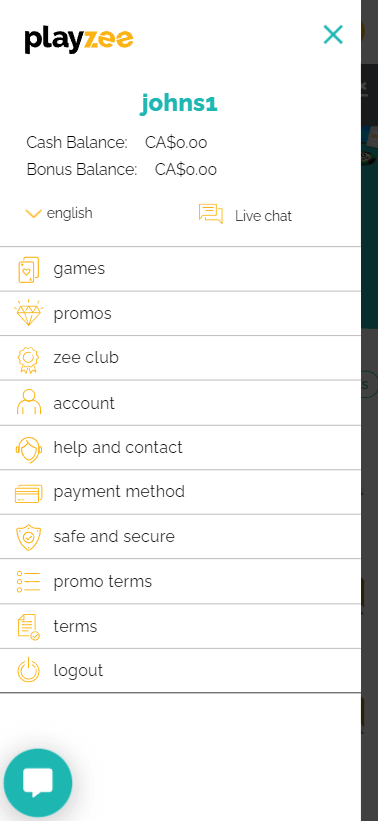 Playzee Casino Mobile Preview 2