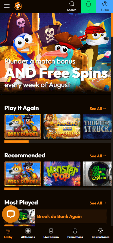 Emu Casino Mobile Preview 1