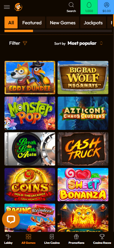Emu Casino Mobile Preview 2