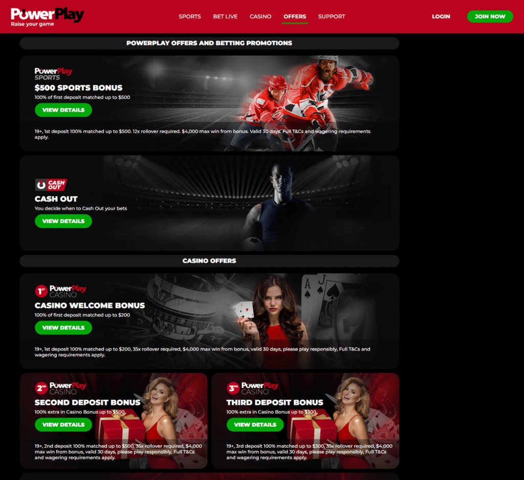 Power Play Casino Desktop Preview 2