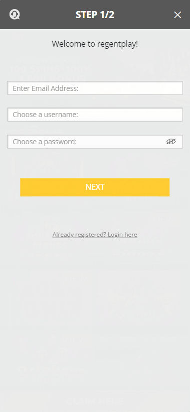 Visual Guide to Regent Play Casino Registration - Image 1