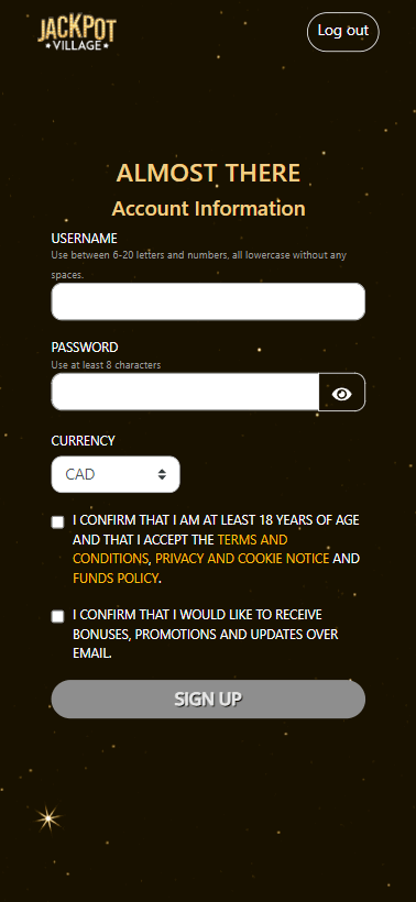 Image 3 provides further insights into finalizing your Jackpot Village Casino registration.