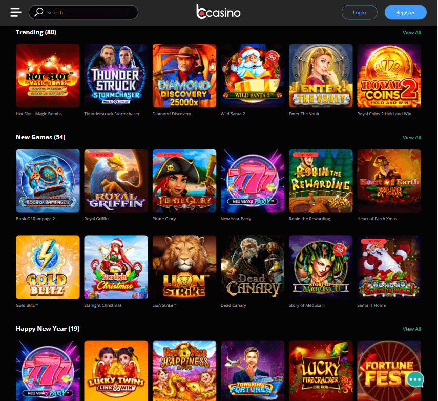 bCasino Desktop Preview 1