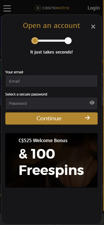 Visual Guide to Casino Extra Registration Process – Step 1