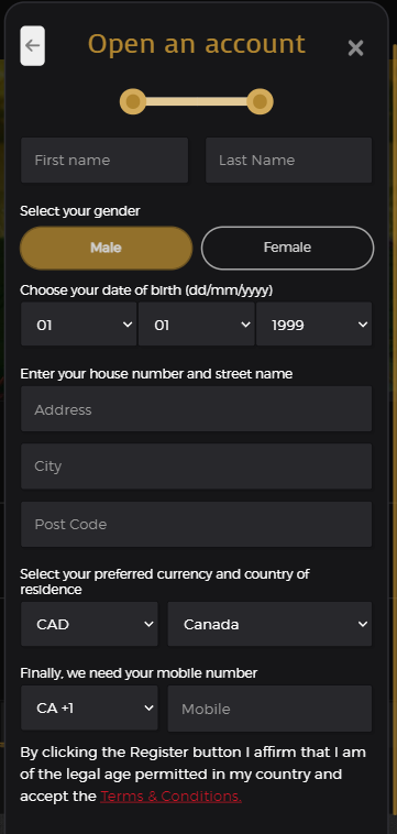 Visual Guide to Casino Extra Registration Process – Step 2