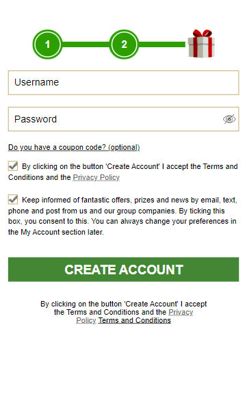 Visual Example of Casino Tropez Sign-Up Process 2