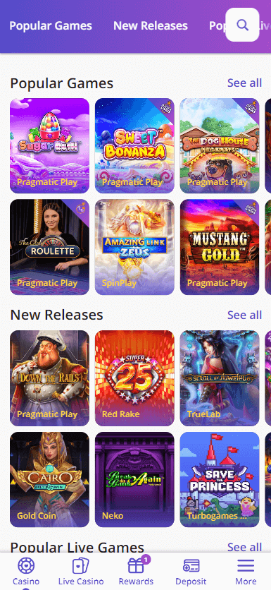 Casino Days Mobile Preview 1