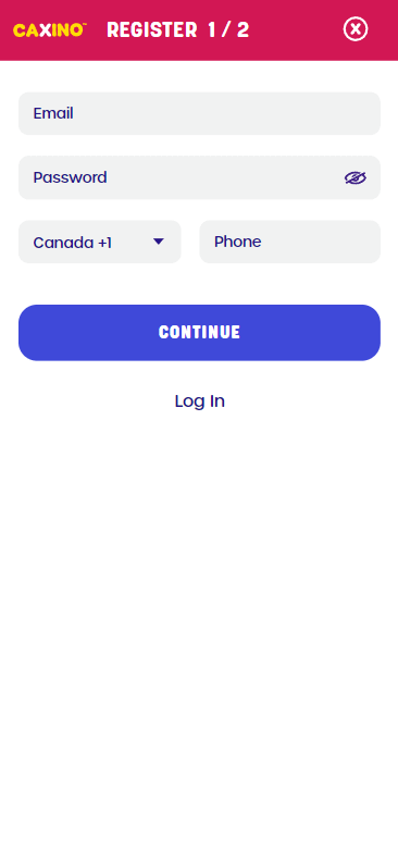 Visual guide to the Caxino Casino Registration Process – Image 1.