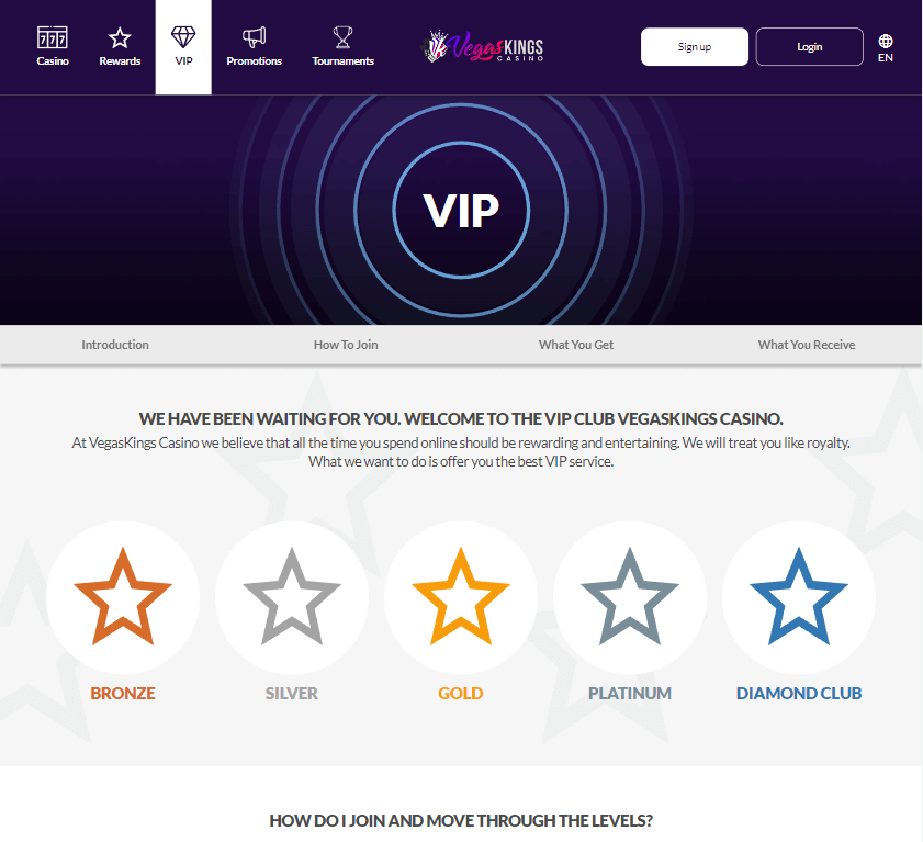 Vegas Kings Casino Desktop Preview 2
