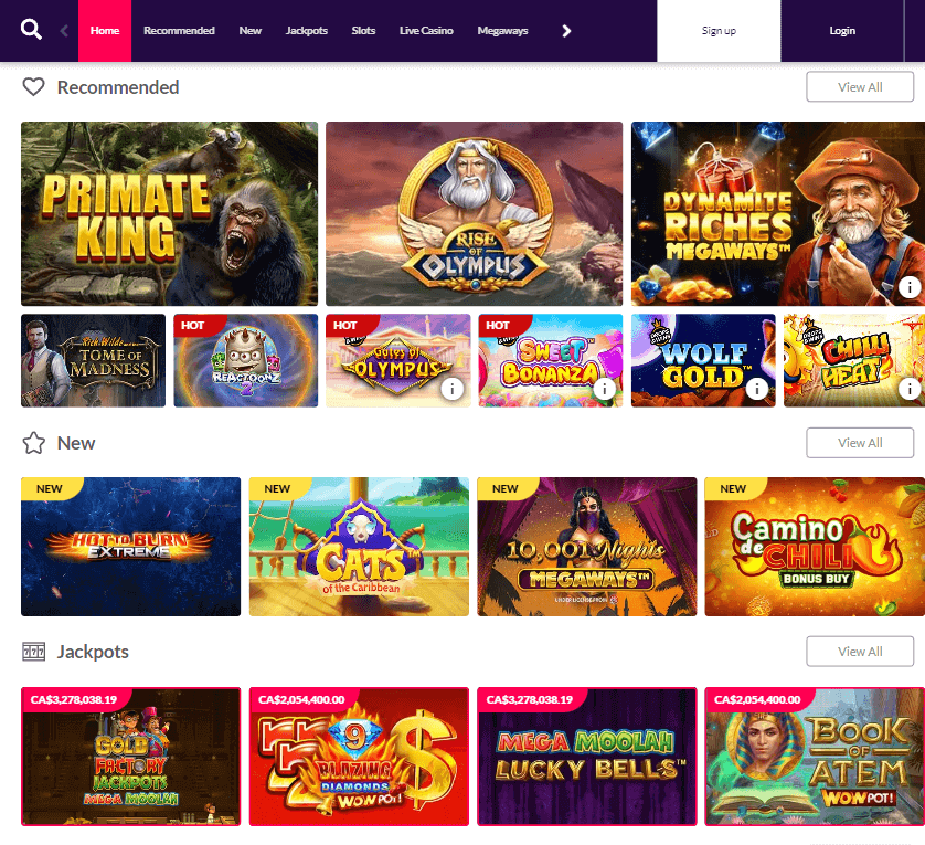 Vegas Kings Casino Desktop Preview 1