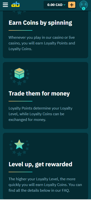 Arcanebet Casino Mobile Preview 2