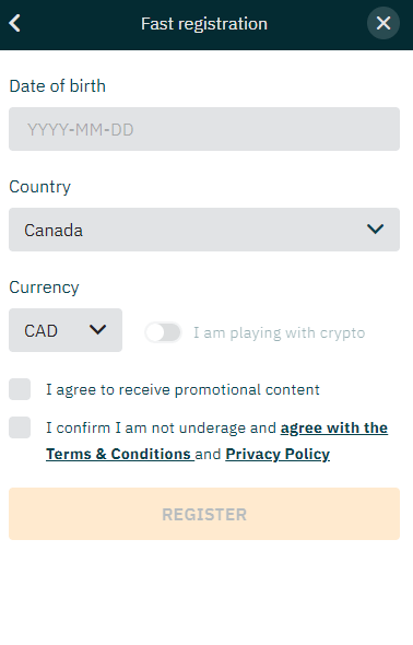 Arcanebet Casino Registration Procedure Visual 2