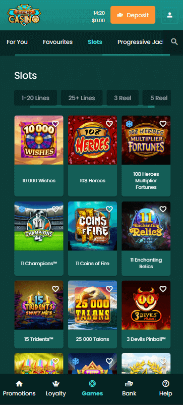 Nostalgia Casino Mobile Preview 1