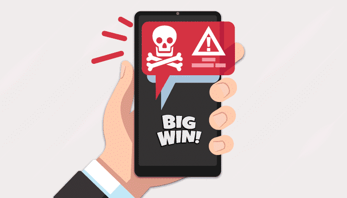 Cautionary notice about wins in unauthorized casinos.