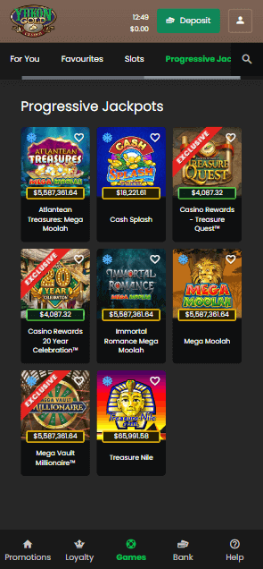 Yukon Gold Casino Mobile Preview 2
