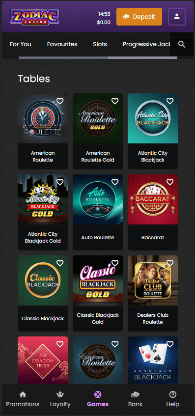 Zodiac Casino Mobile Preview 2