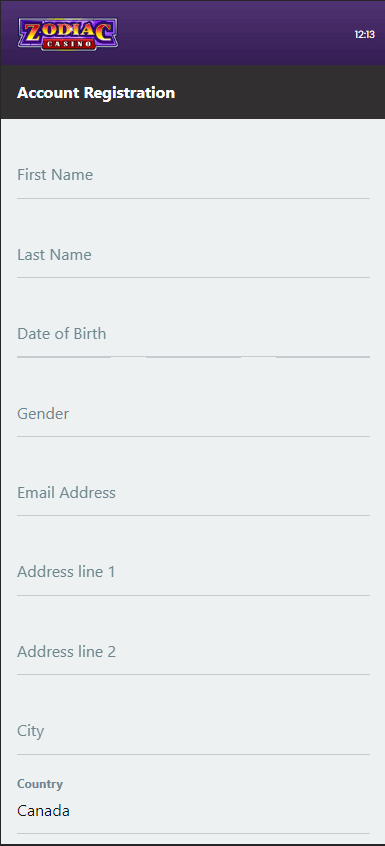 Image of Zodiac Casino Registration – Part 1