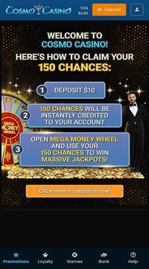 Cosmo Casino Mobile Preview 2