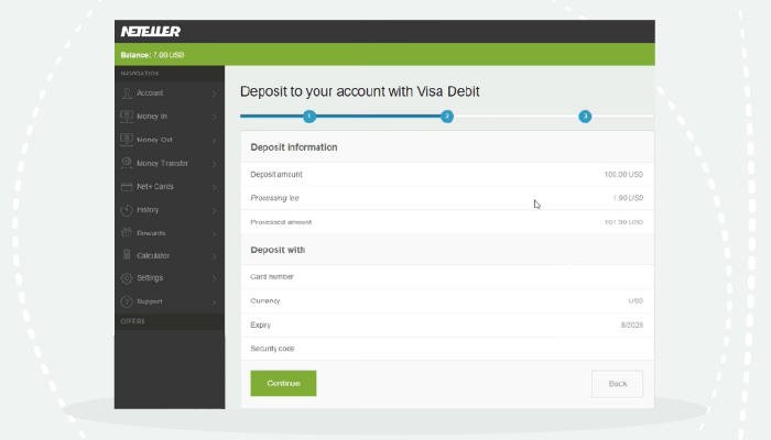 Депозит через Neteller с Visa Debit