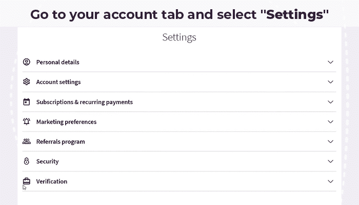 Settings Skrill account