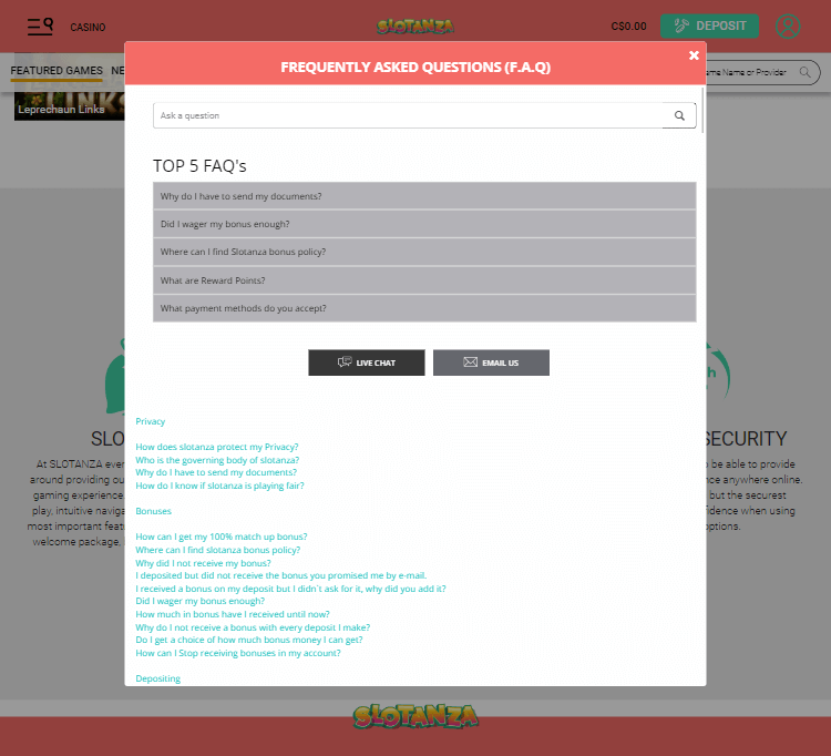 Slotanza Desktop Preview 2
