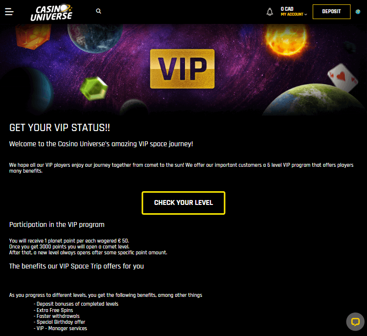 Casino Universe Desktop Preview 1