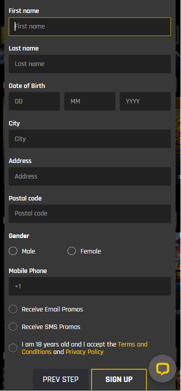 Image of the Casino Universe Registration Process 2