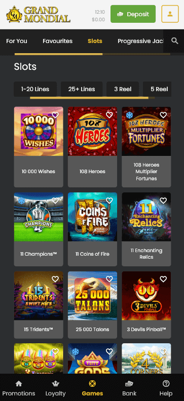 Mobile Experience on Grand Mondial Casino - Preview 1