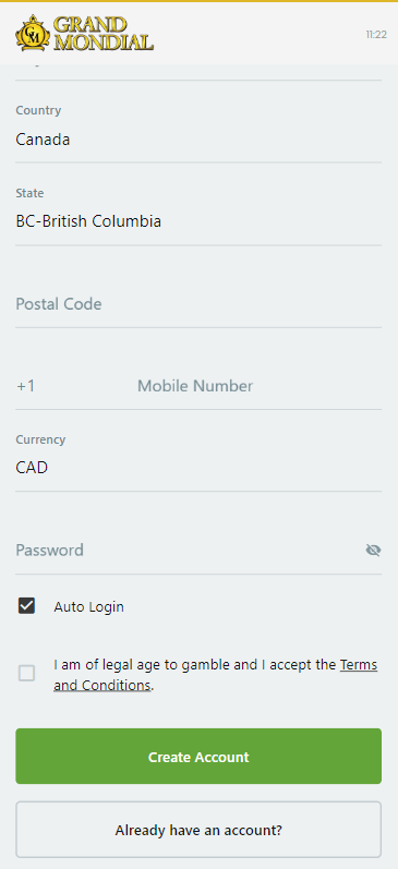 Visual Guide to Signing Up at Grand Mondial Casino - Image 2